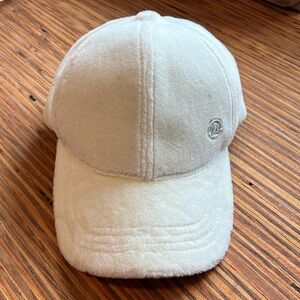 White plush trucker hat